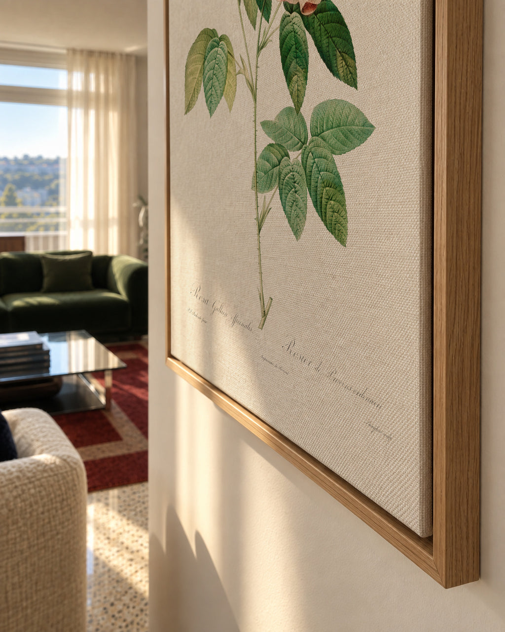 Rosa Gallica - Framed canvas detail