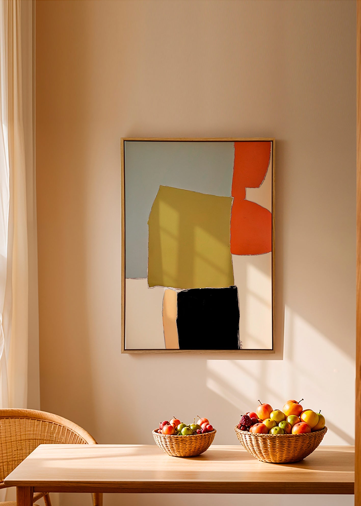 Cuadro abstracto con bloques orgánicos – Canvas1