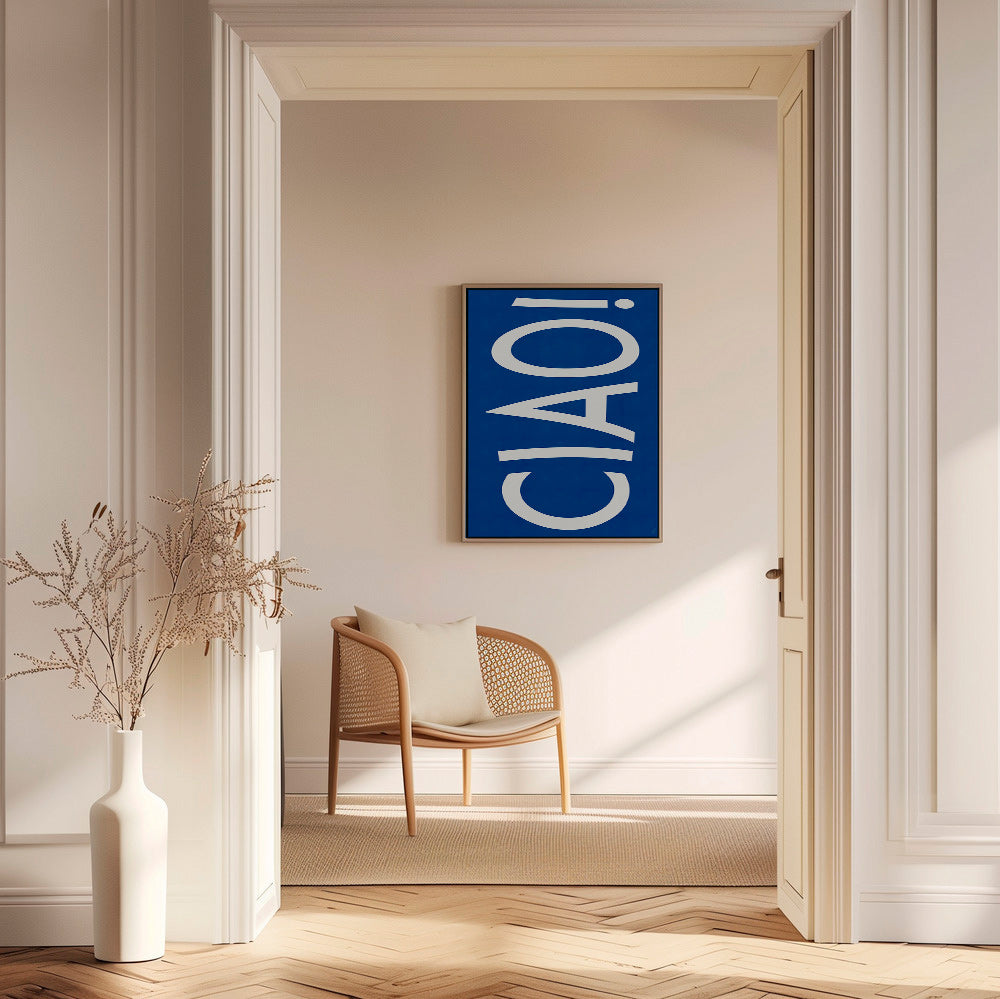 Cuadro tipográfico 'CIAO' en azul – Canvas2