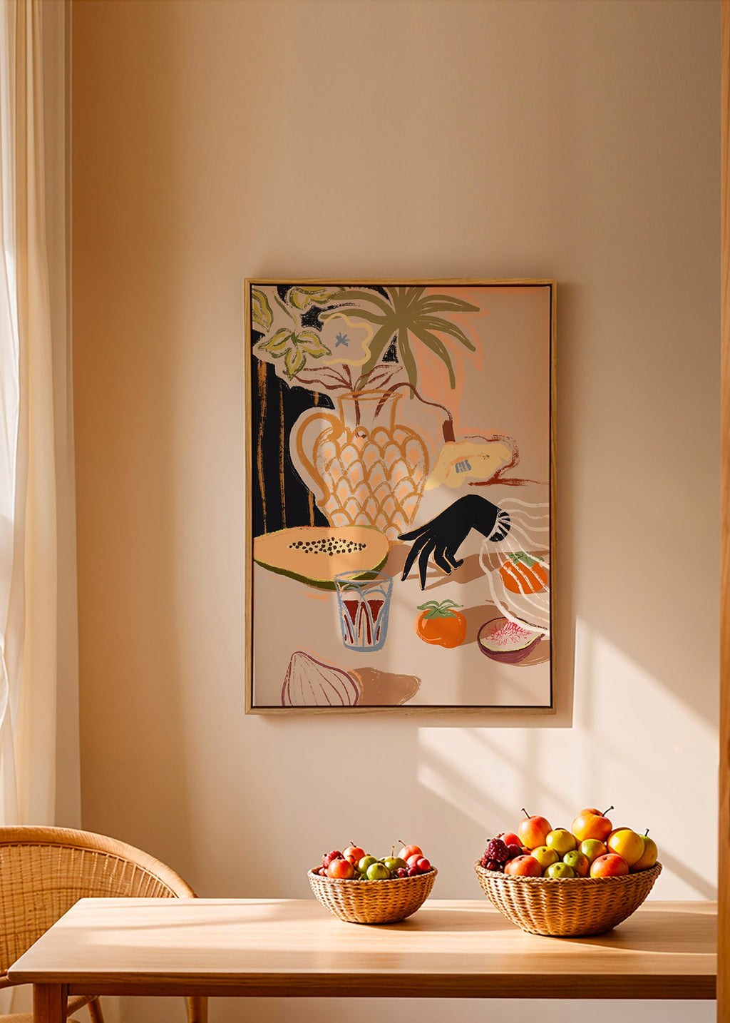 Cuadro de cocina con frutas y jarra decorativa – Canvas1