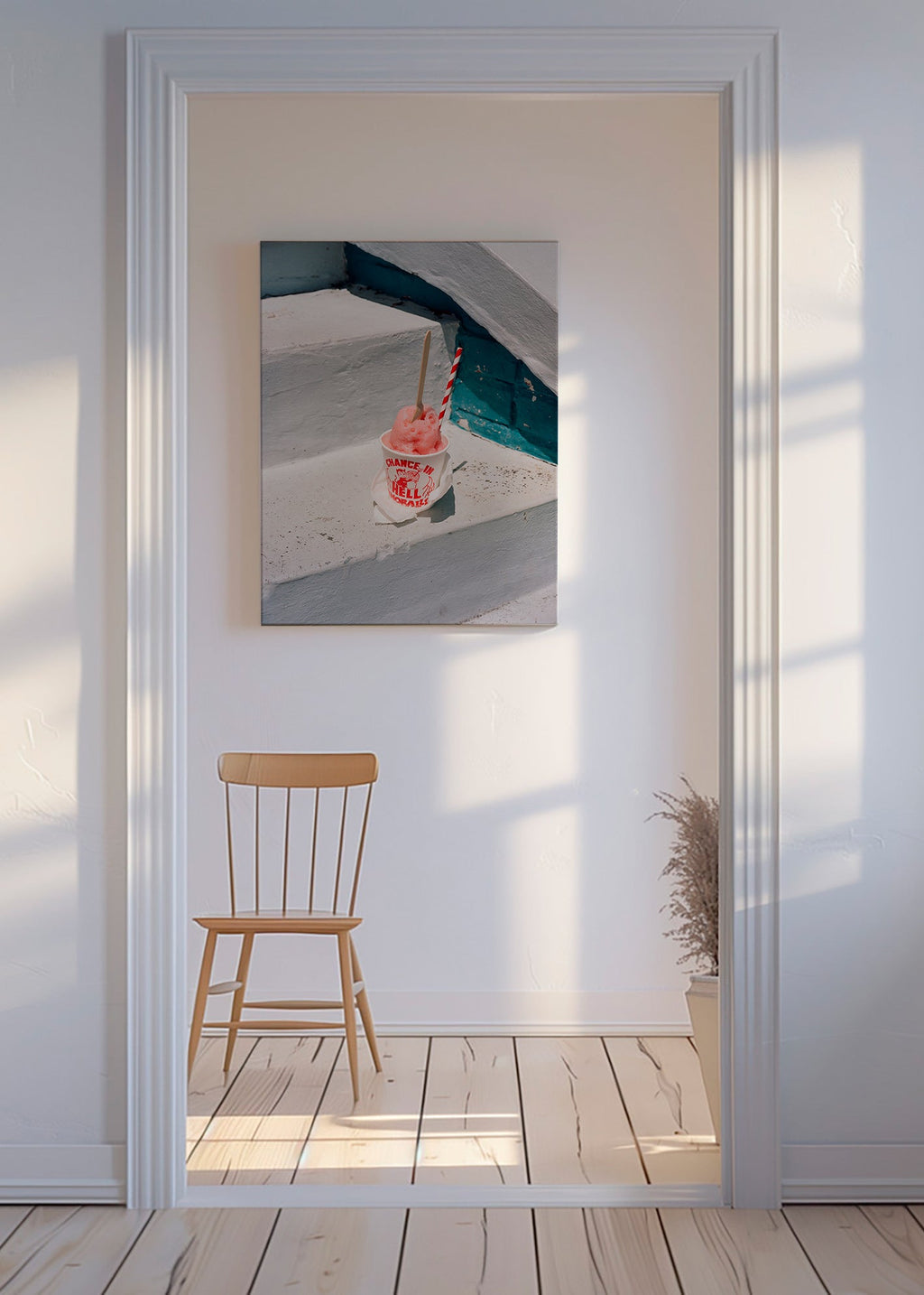 Cuadro de cocina con granizado rosa en escalera – Canvas