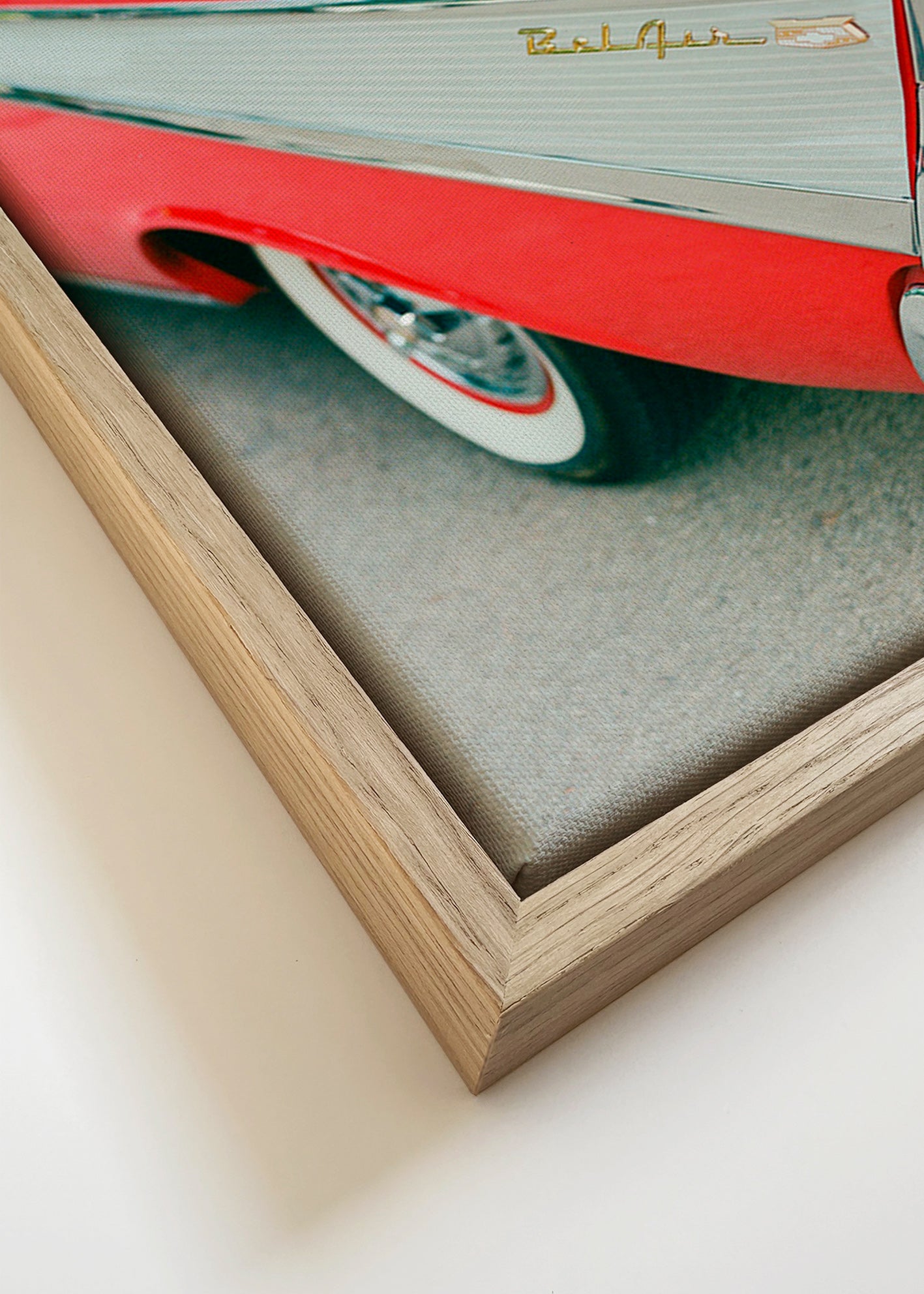 Cuadro vintage coche clásico rojo – Canvas detail