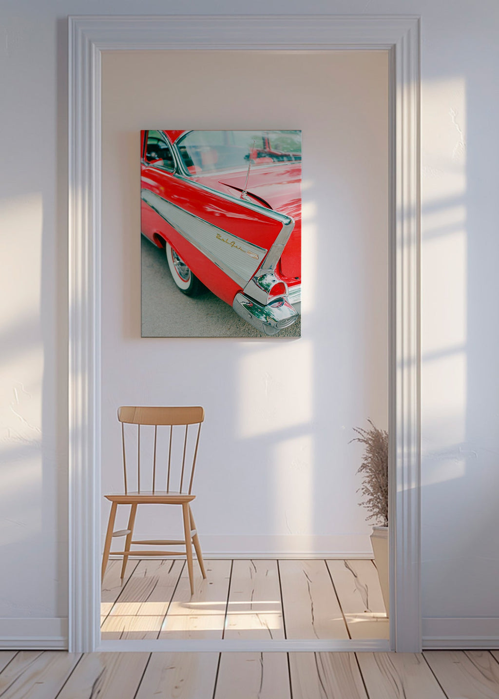 Cuadro vintage coche clásico rojo – Canvas