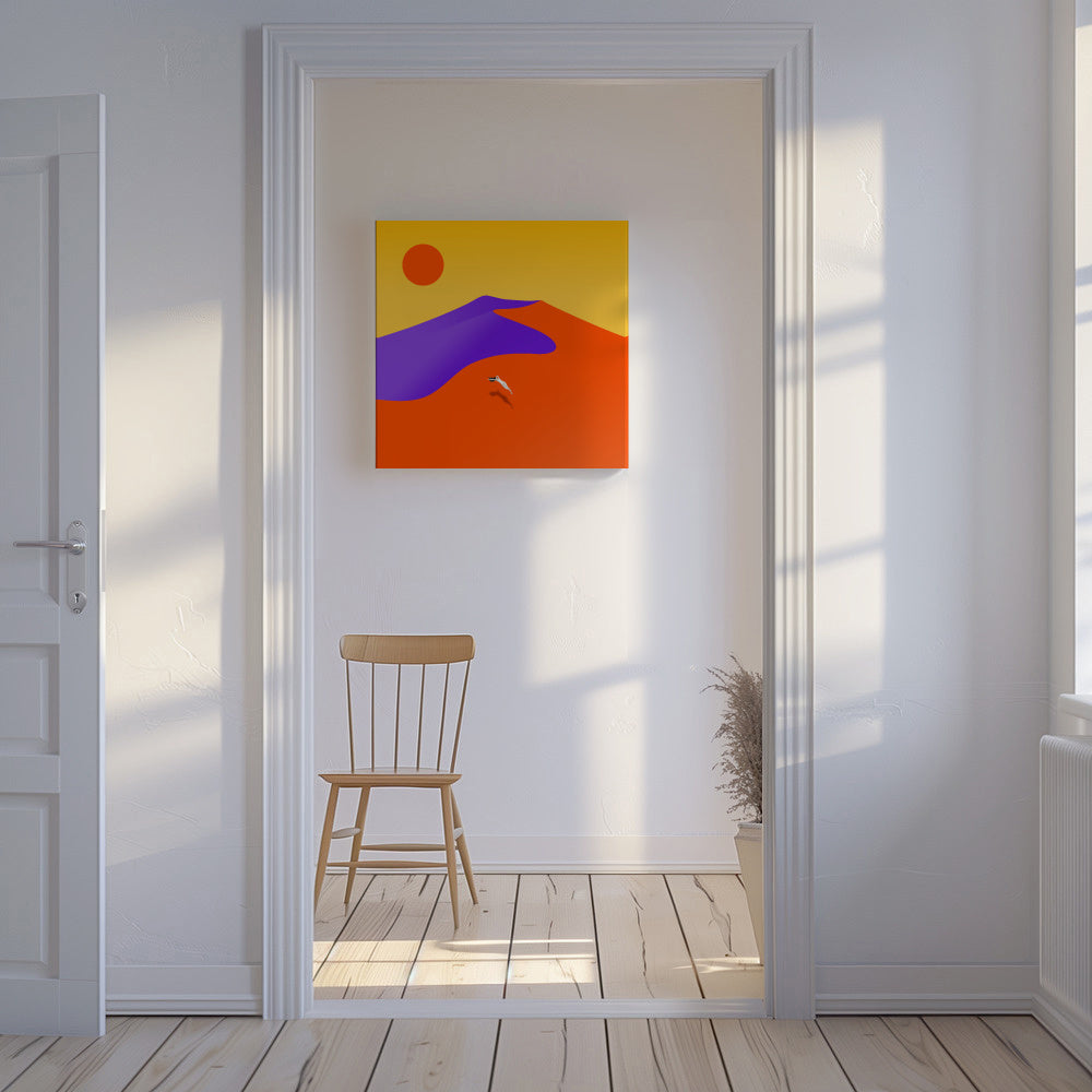 Floating - Unframed canvas in an interior