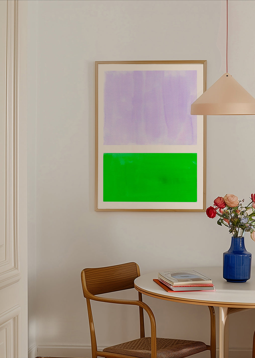 Cuadro abstracto lavanda y verde minimal – Product3