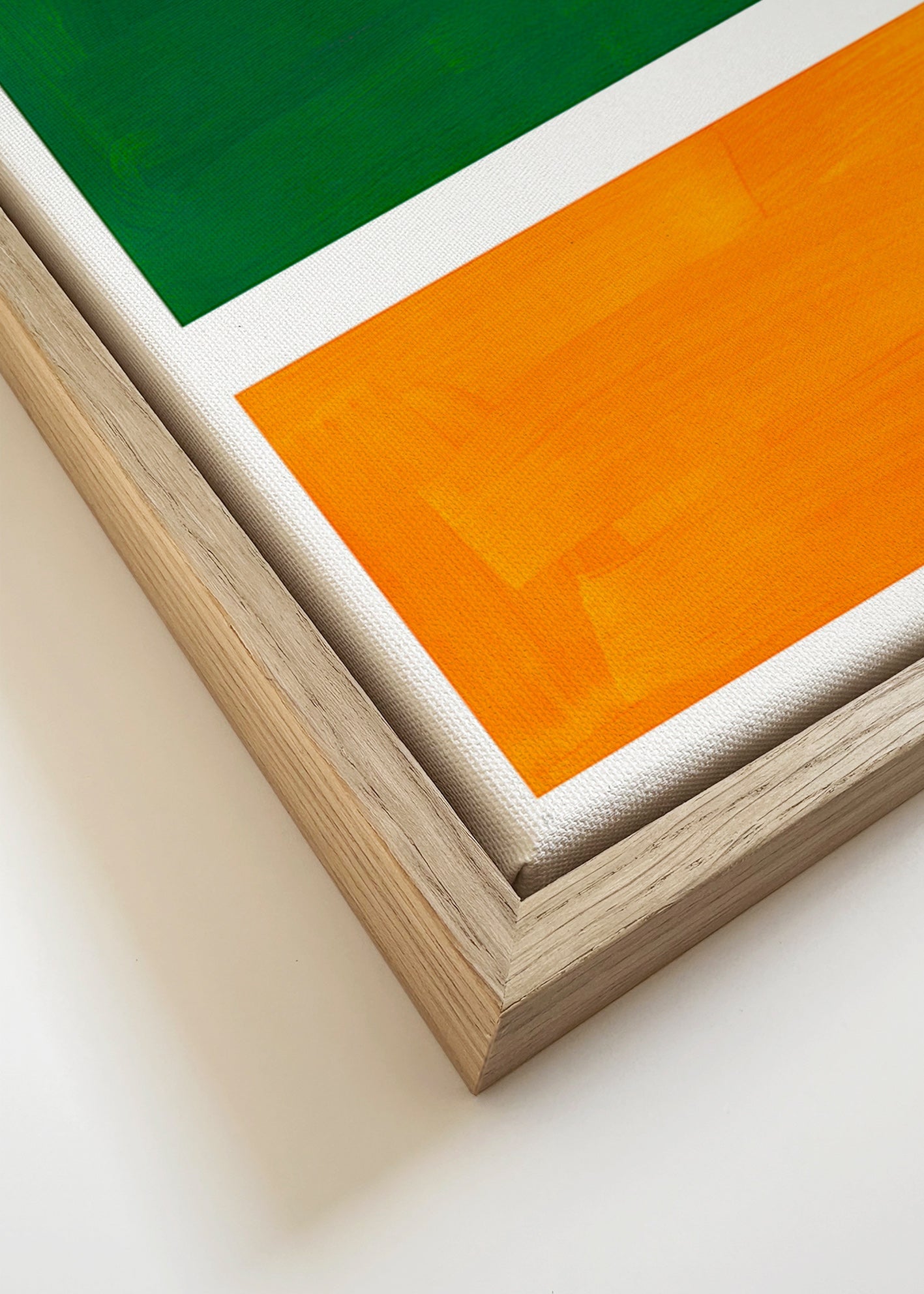 Cuadro abstracto en dos campos de color – Canvas detail