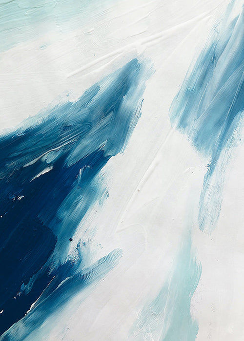 Cuadro abstracto pinceladas azules