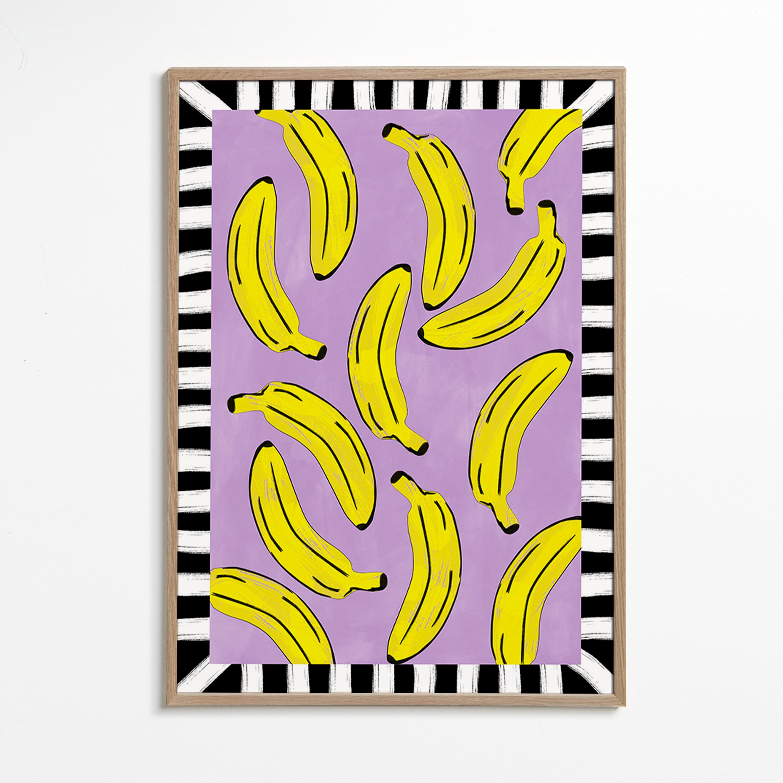 Cuadro de cocina con plátanos amarillos – Oak Frame