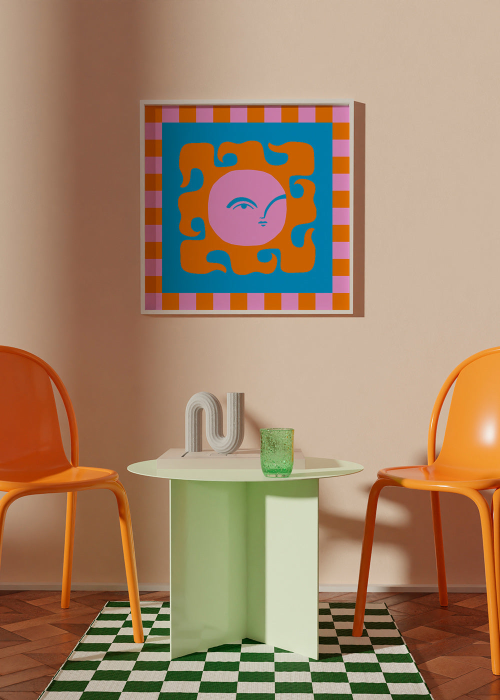 Ilustración sol sonriente en tonos pop – Product1