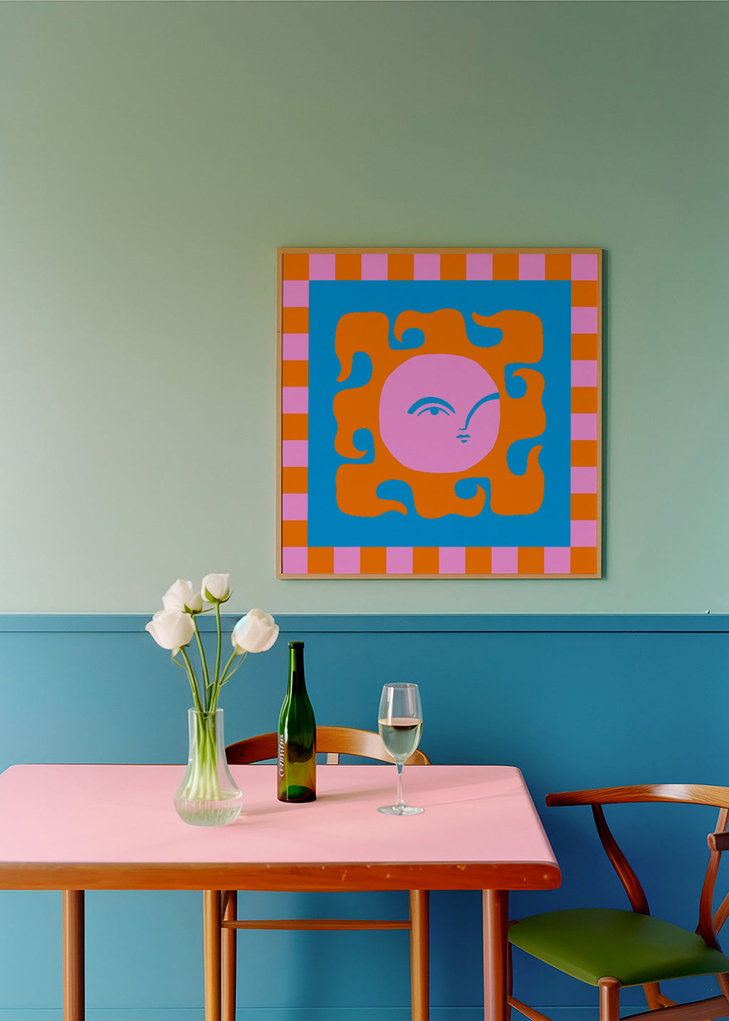 Ilustración sol sonriente en tonos pop – Product2