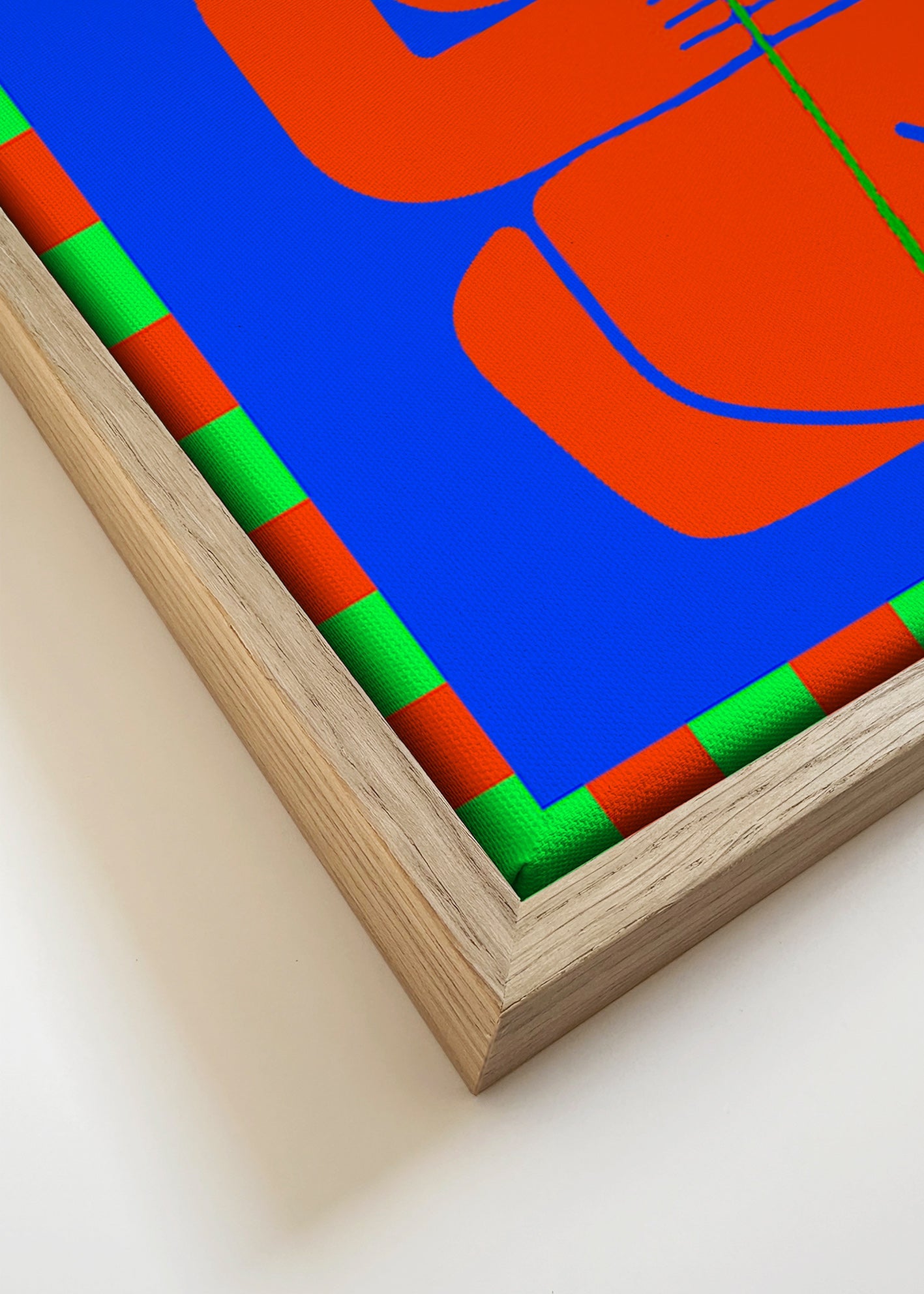 Cuadro abstracto de figura estilizada roja – Canvas detail