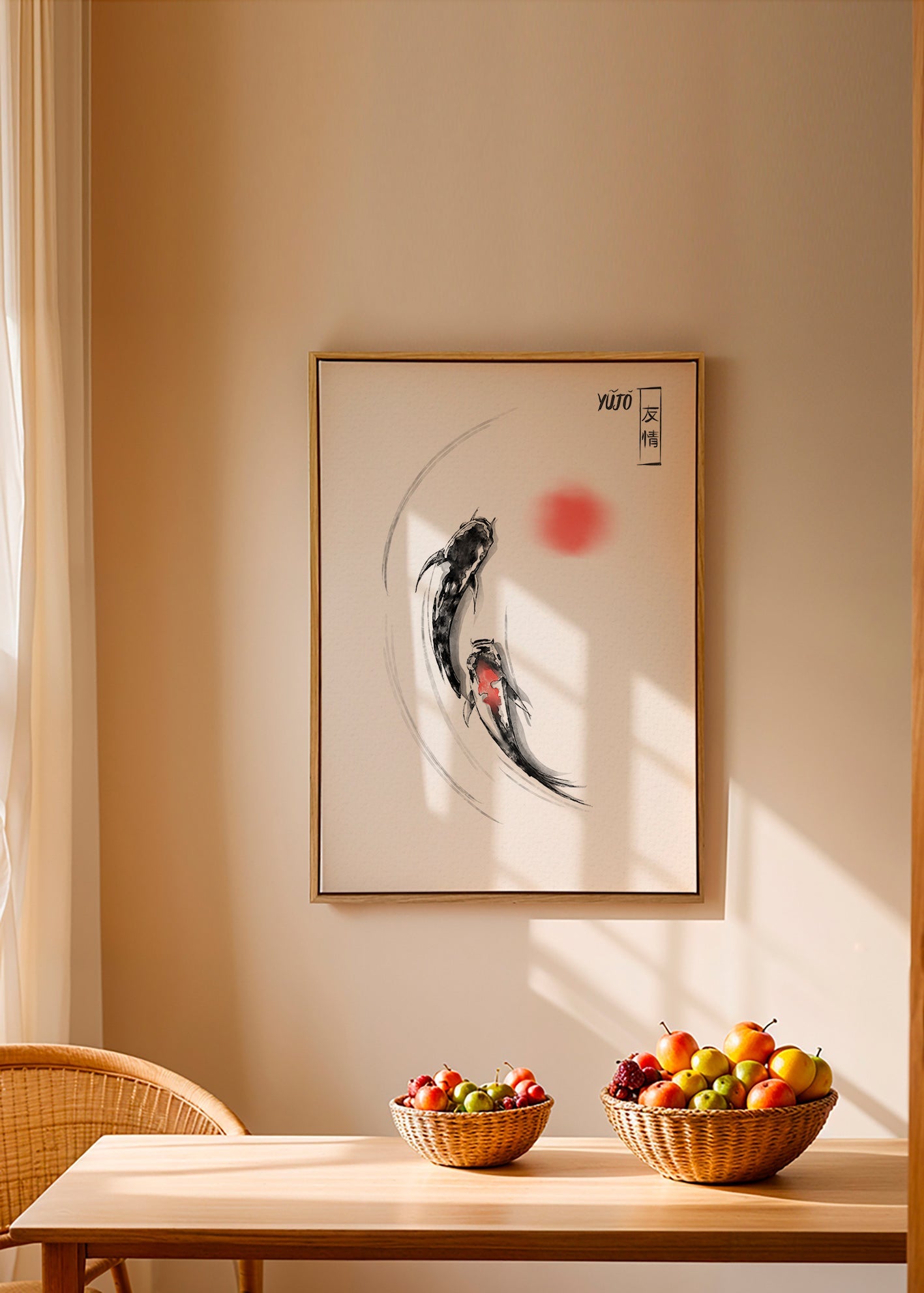 Ilustración koi japonesa minimalista – Canvas1