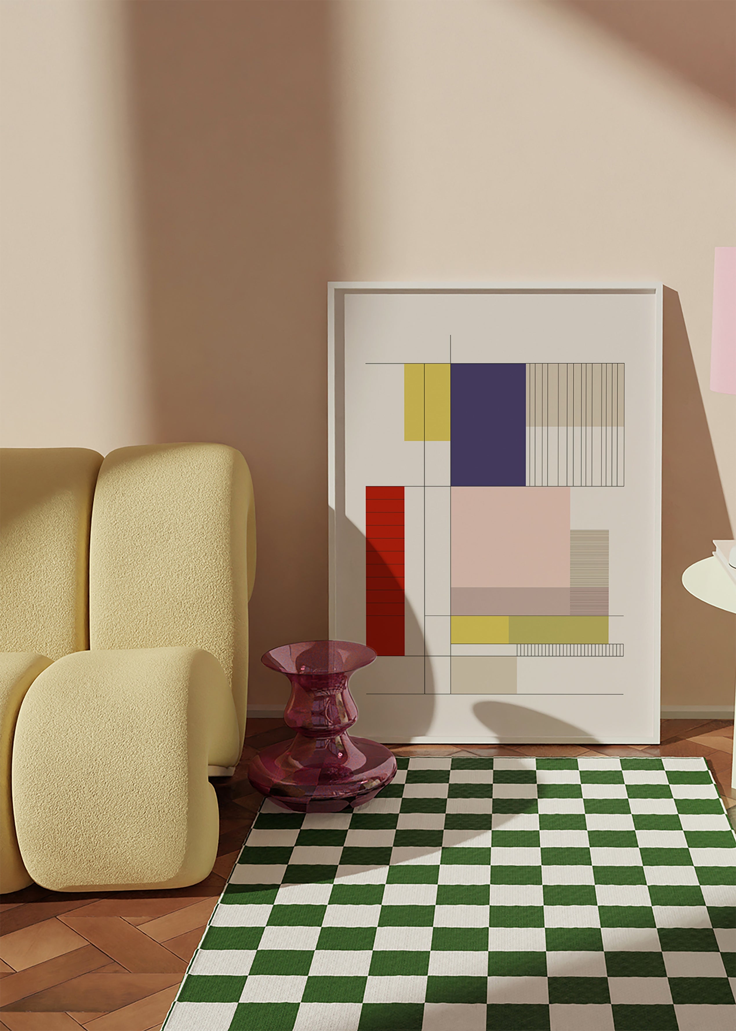 Cuadro geométrico con bloques y líneas – Product3