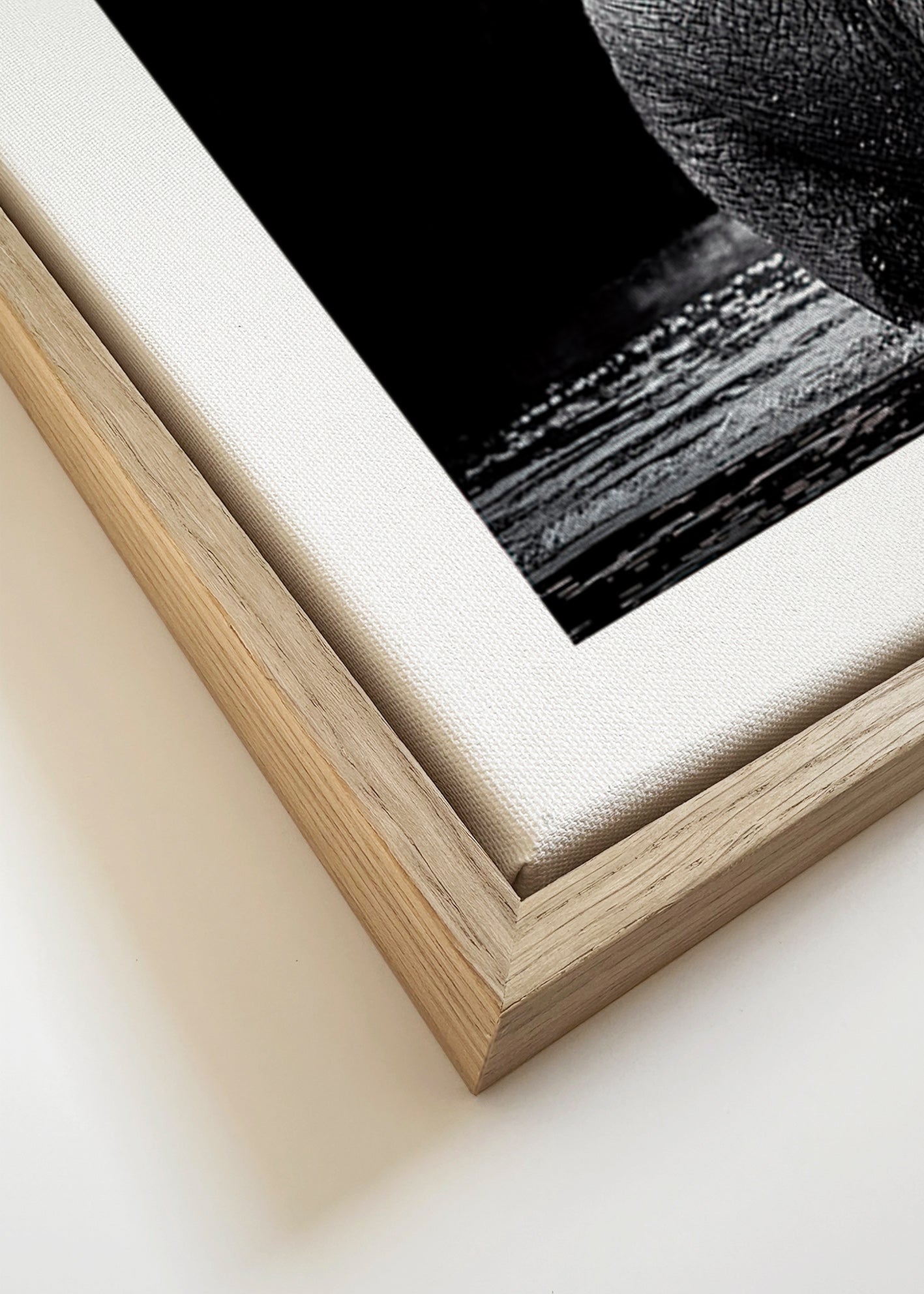 Cuadro elefante en agua, retrato en blanco y negro – Canvas detail