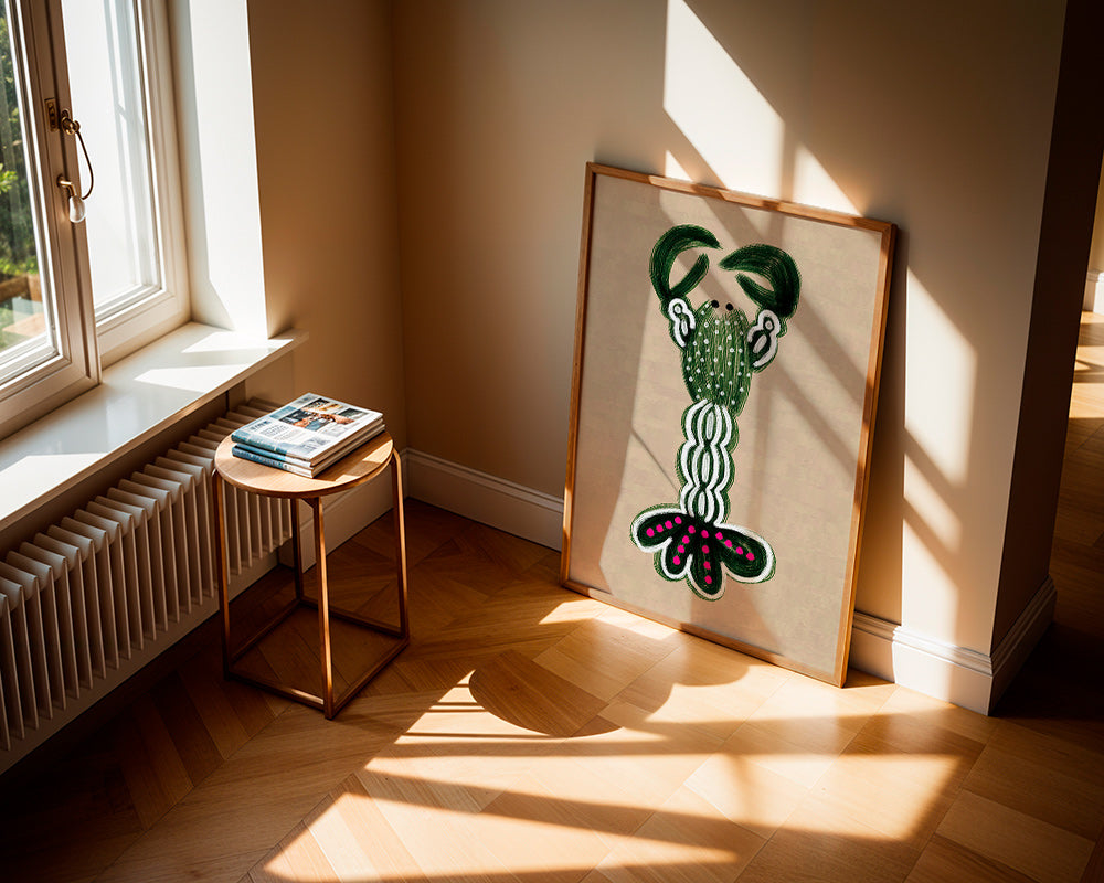 Cuadro de langosta verde ilustrada – Product2