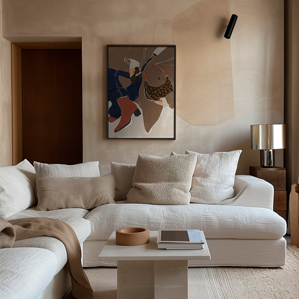 Ilustración de moda con bolso y botas – Canvas2