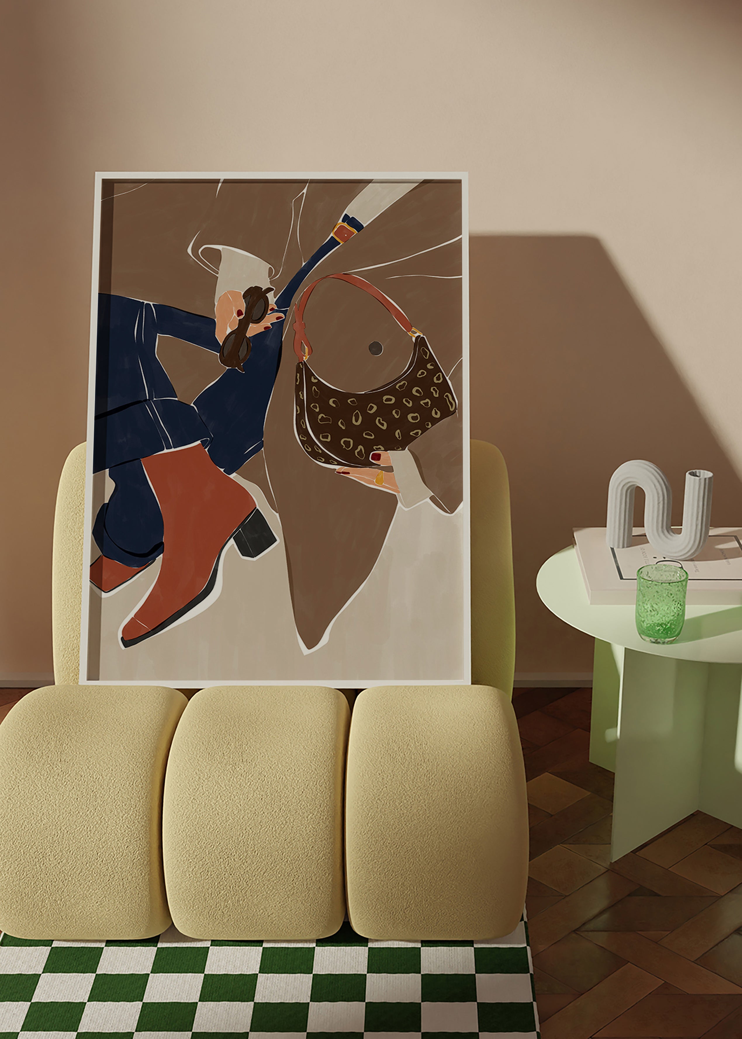 Ilustración de moda con bolso y botas – Product3