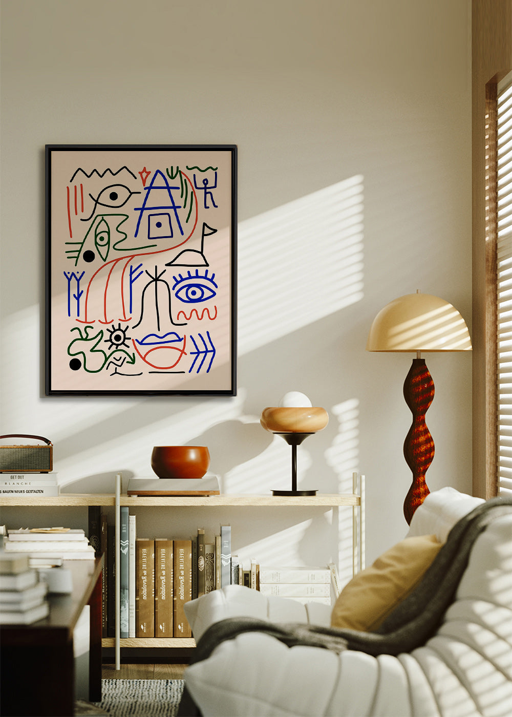 Ilustración de símbolos lineales multicolor – Canvas2