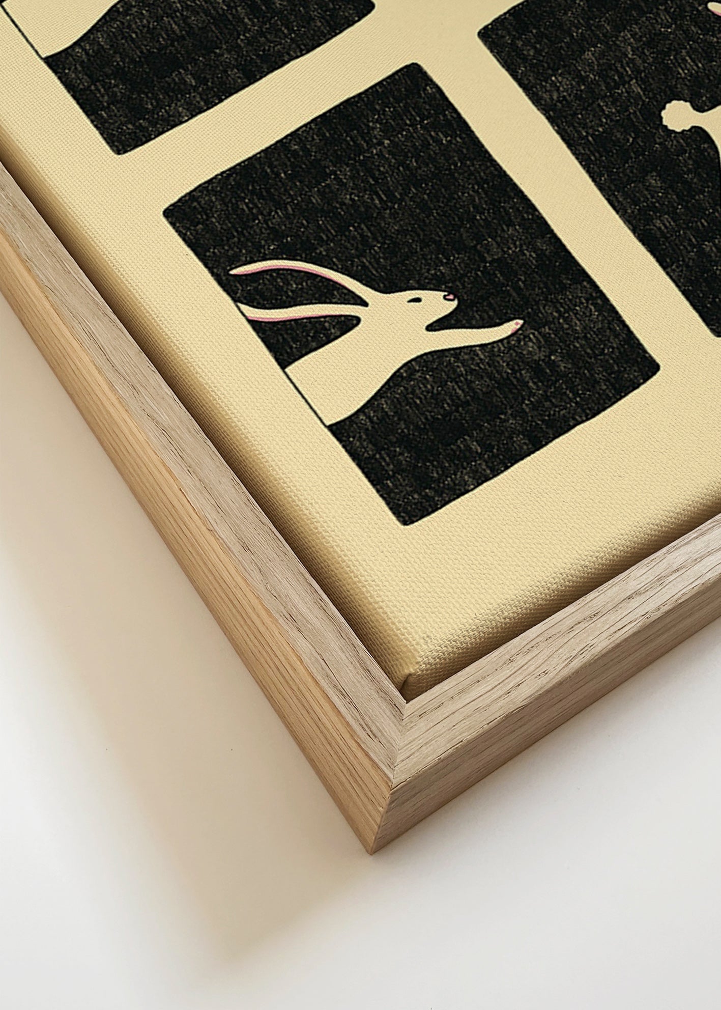 Cuadro con conejos repetidos en paneles – Canvas detail