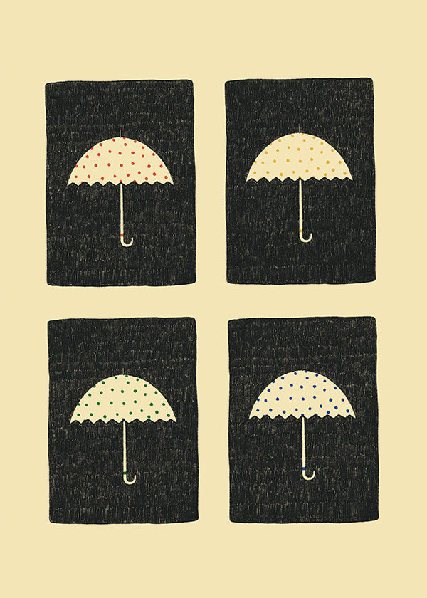 Ilustración de paraguas repetidos