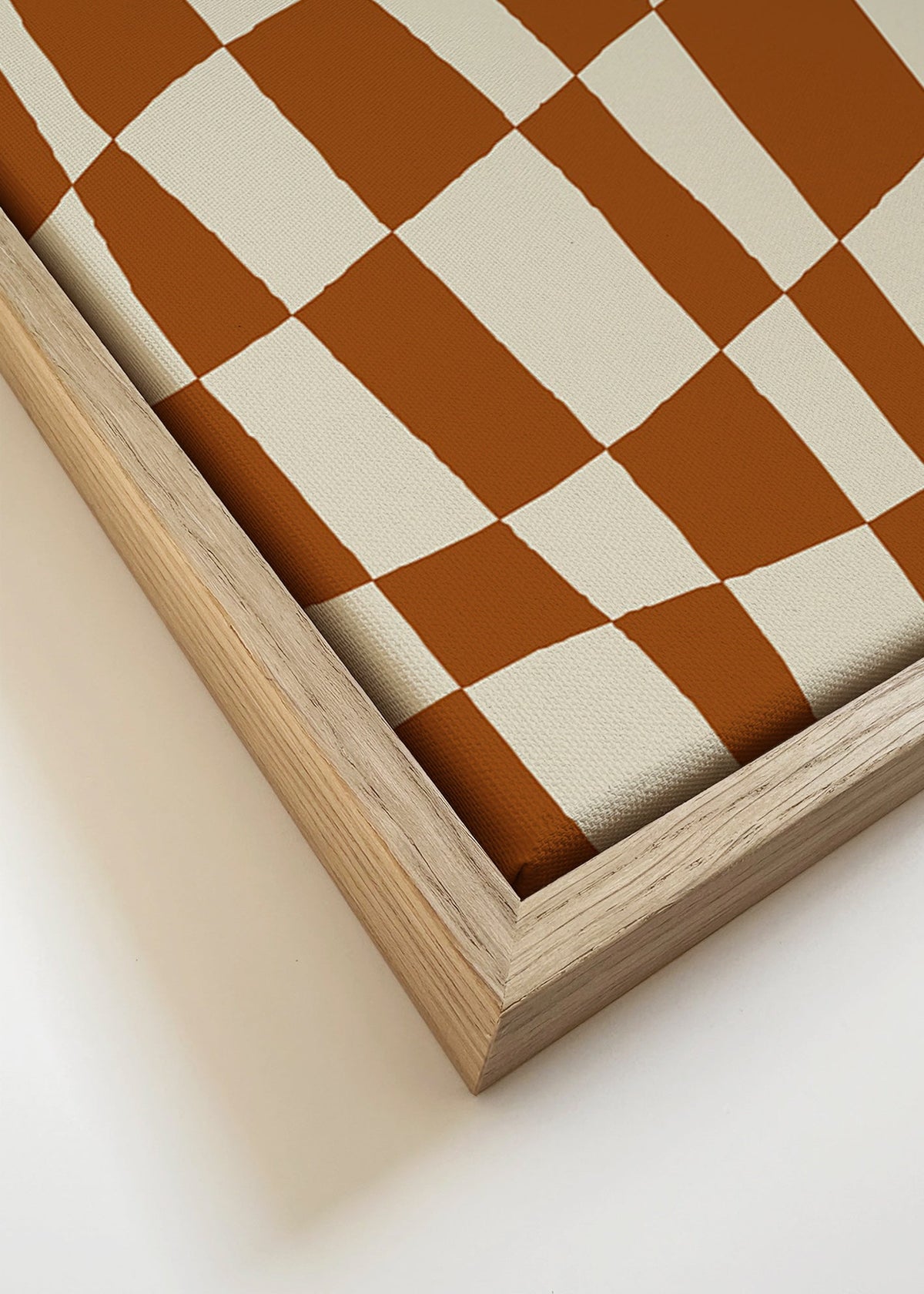Cuadro geométrico con tablero ondulado marrón – Canvas detail