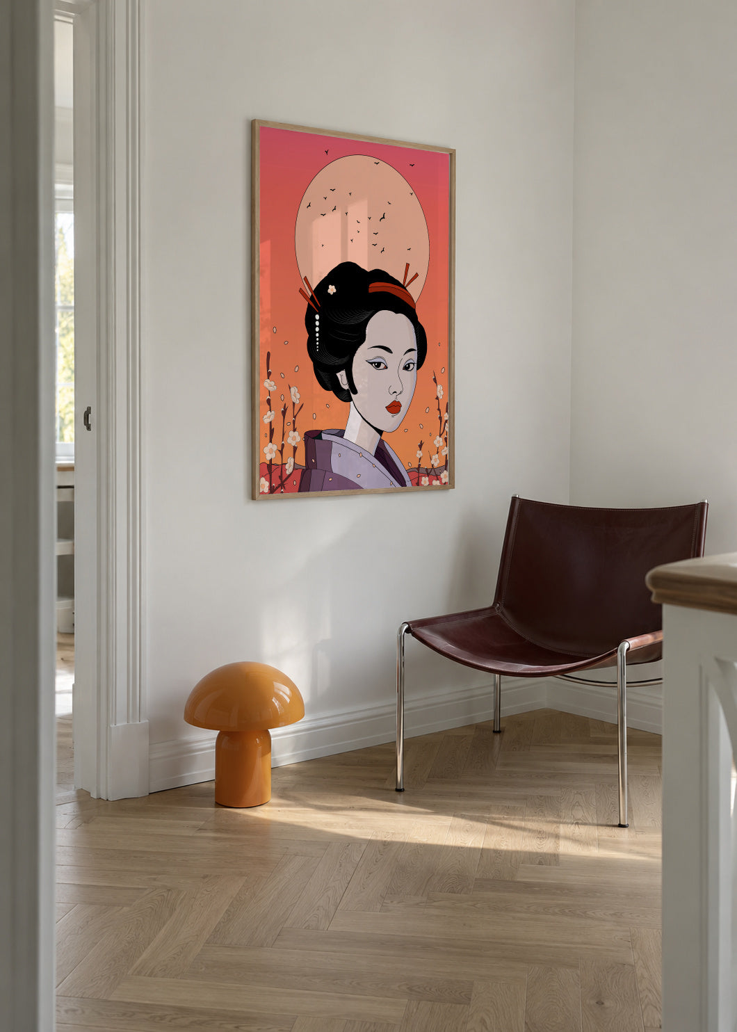 Geisha - Framed poster in an interior
