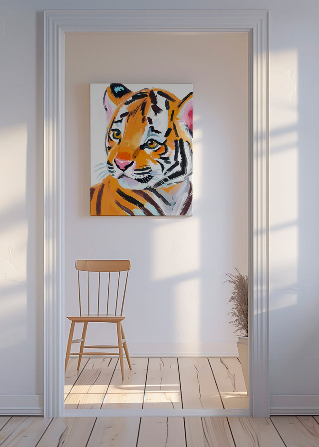 Cuadro tigre ilustrado en primer plano – Canvas