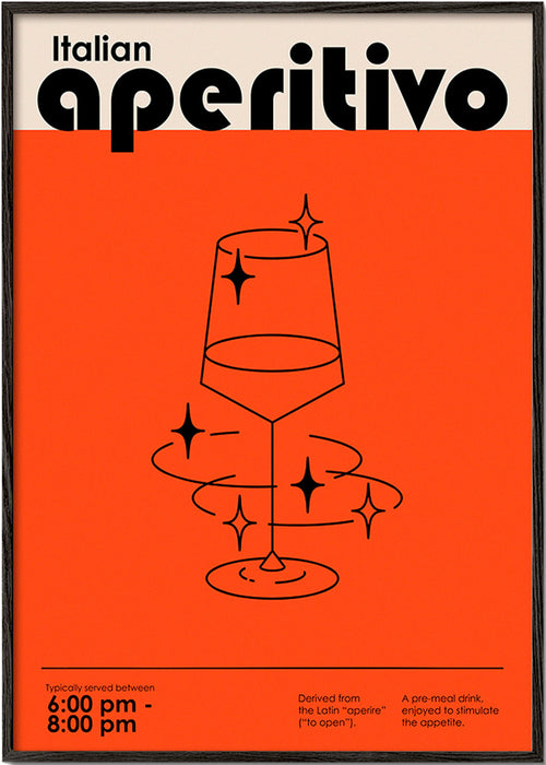 Cuadro de cocina Aperitivo italiano gráfico – Black Frame