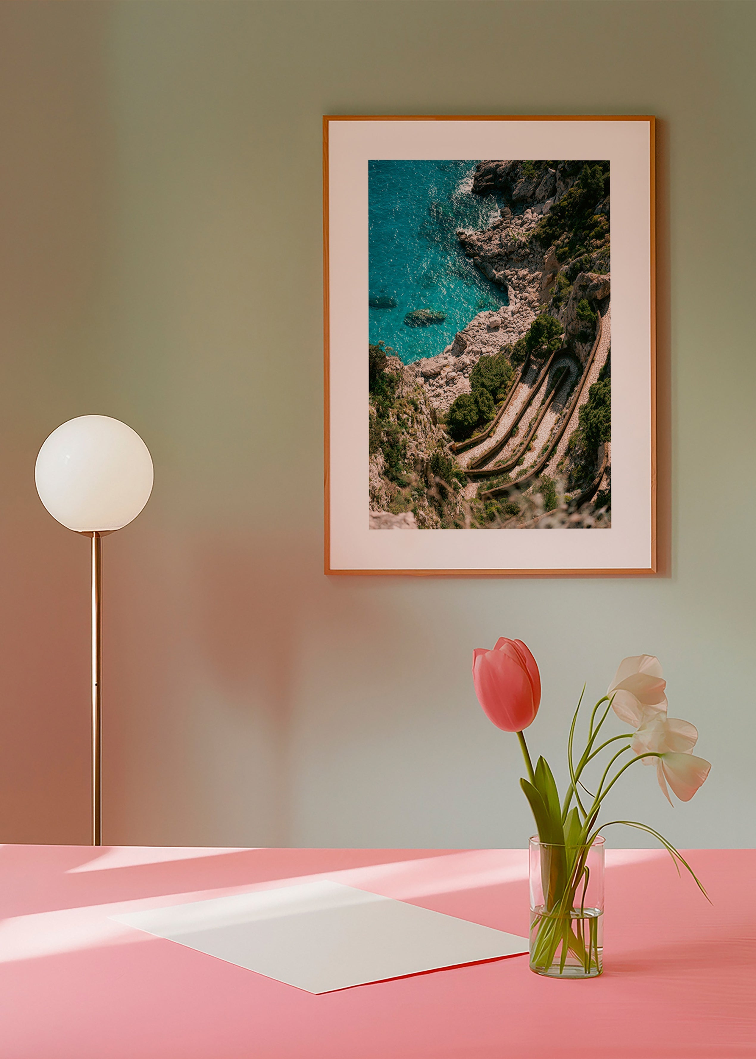 Cuadro de paisaje con costa en terrazas y mar turquesa – Product3