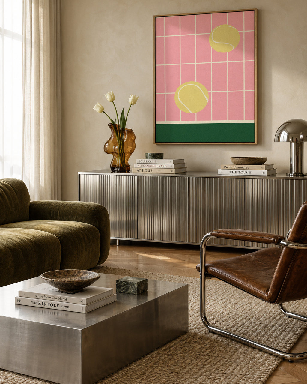 Tennis Kitchen - Framed canvas in an interior