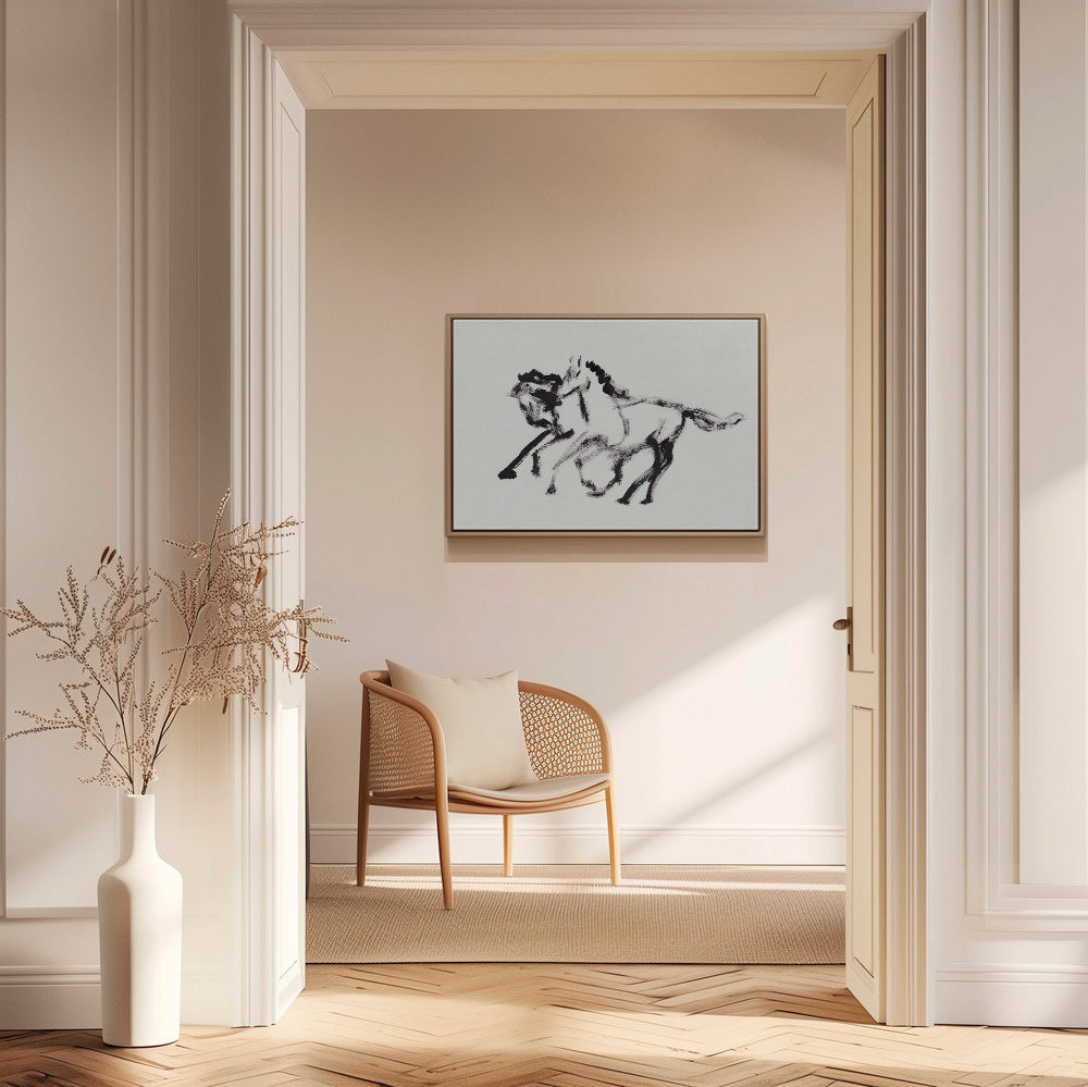 Cuadro de caballos en tinta gestual – Canvas1