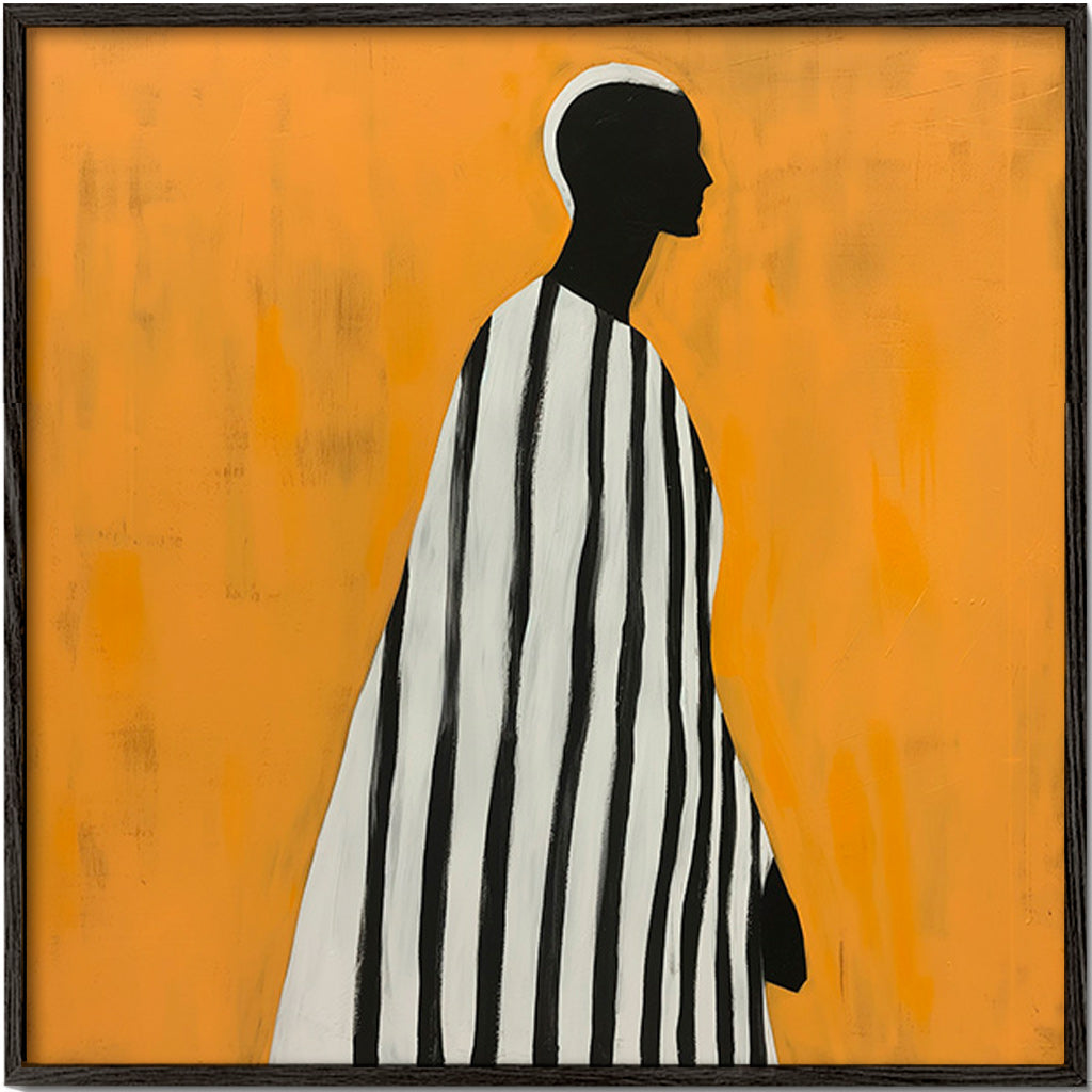 Cuadro abstracto de figura en perfil – Black Frame