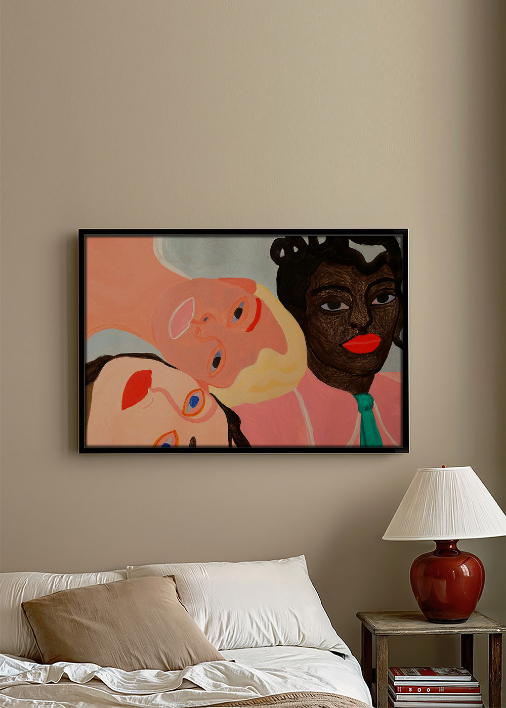 Ilustración de tres rostros coloristas – Canvas2