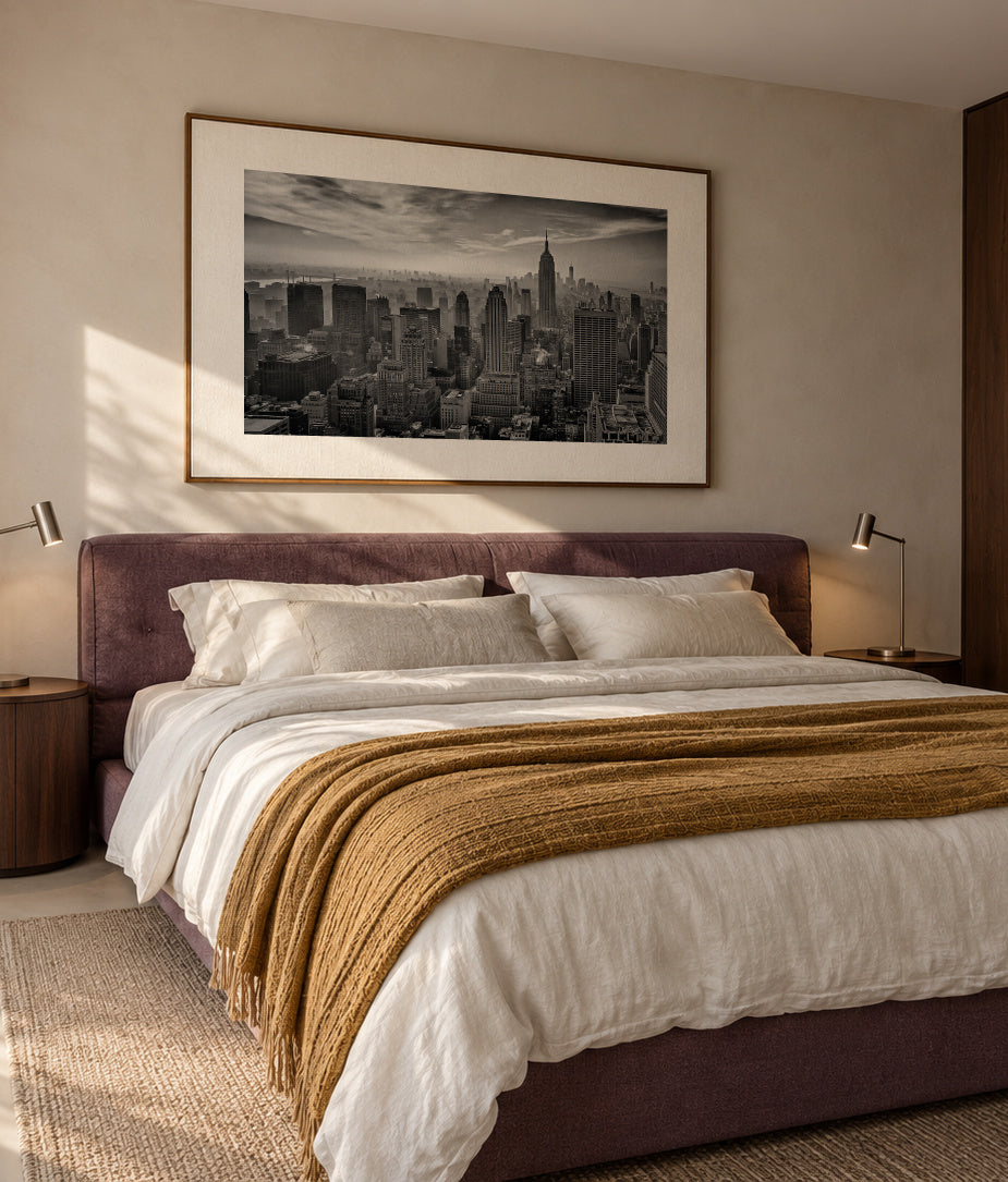 Hazy Gotham - Framed canvas in an interior