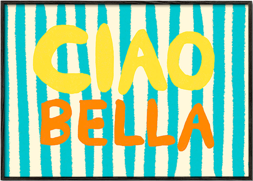 Ilustración 'Ciao Bella' tipográfica – Black Frame