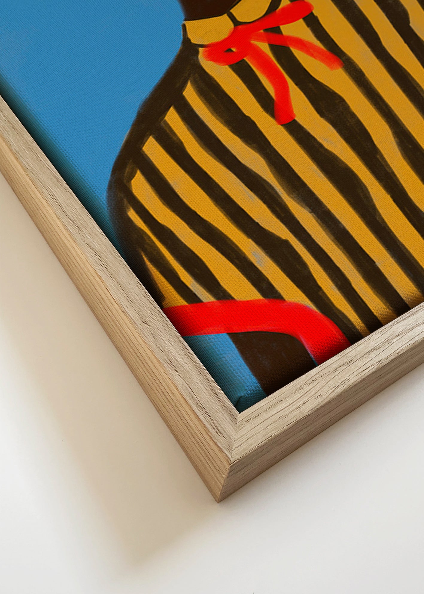 Ilustración de figura con sombrero y rayas – Canvas detail