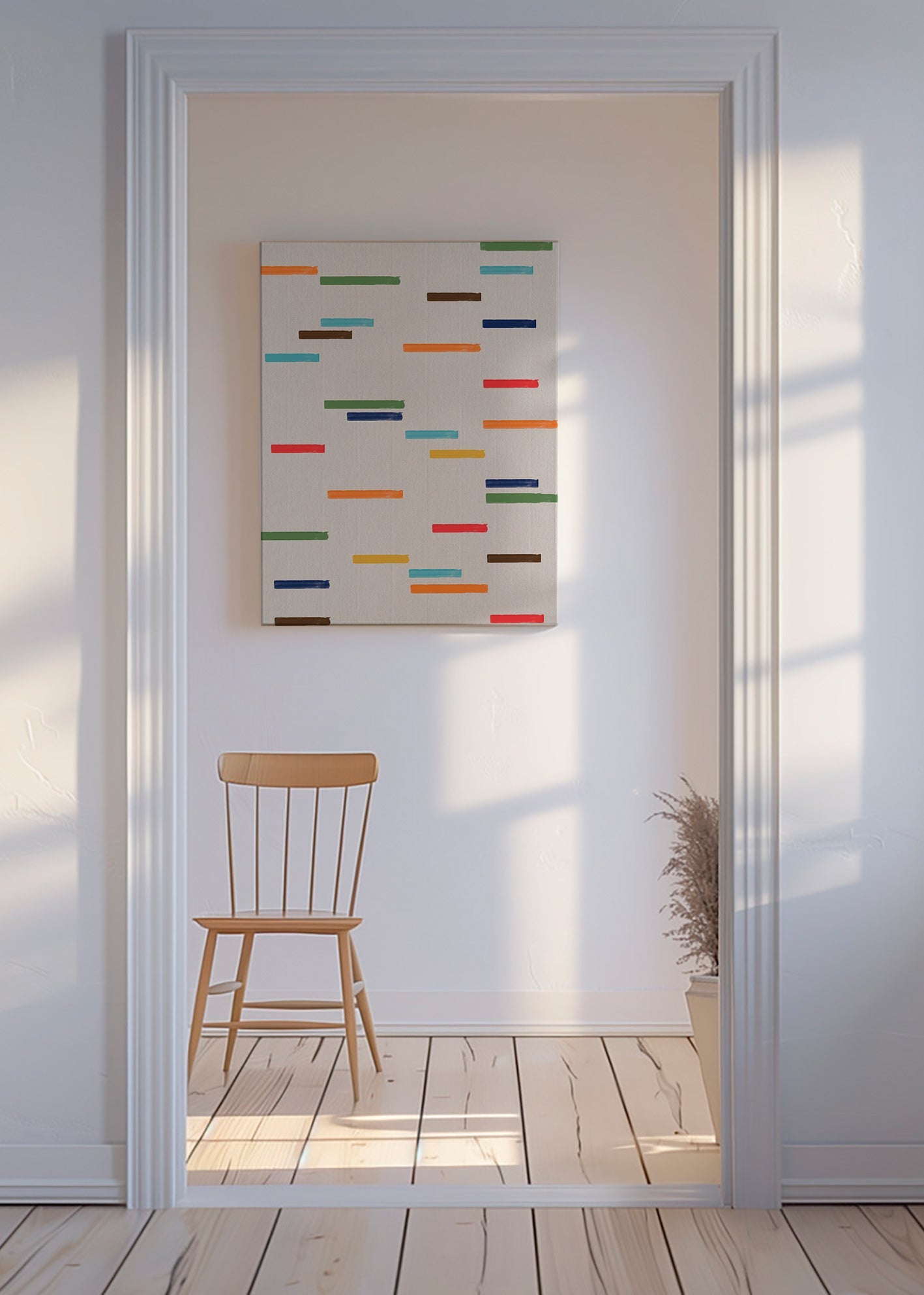 Cuadro abstracto con rayas flotantes – Canvas