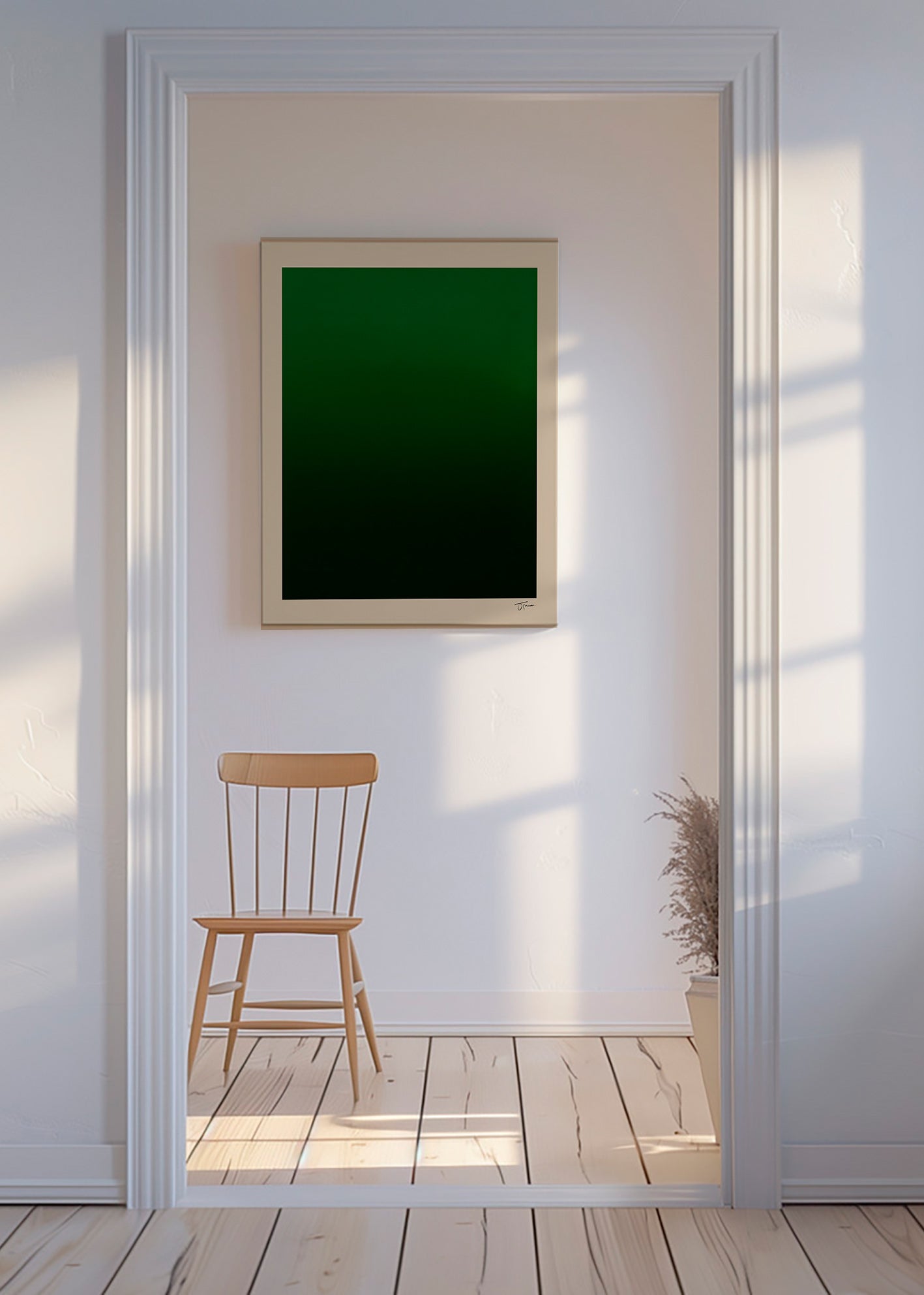 Cuadro abstracto degradado verde – Canvas