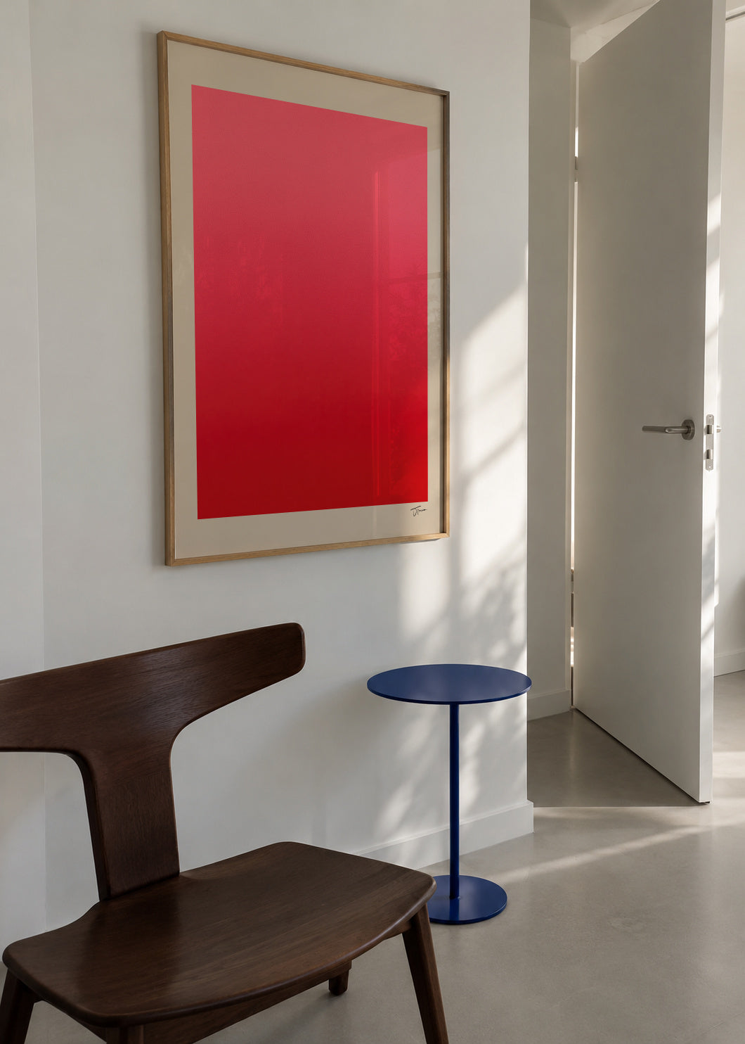 Crimson Aura - Framed poster in an interior