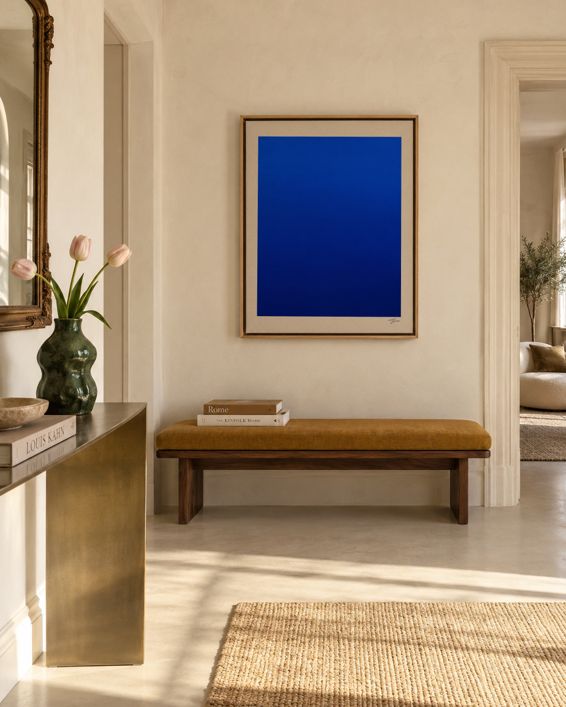 Deep Ocean - Framed canvas in an interior