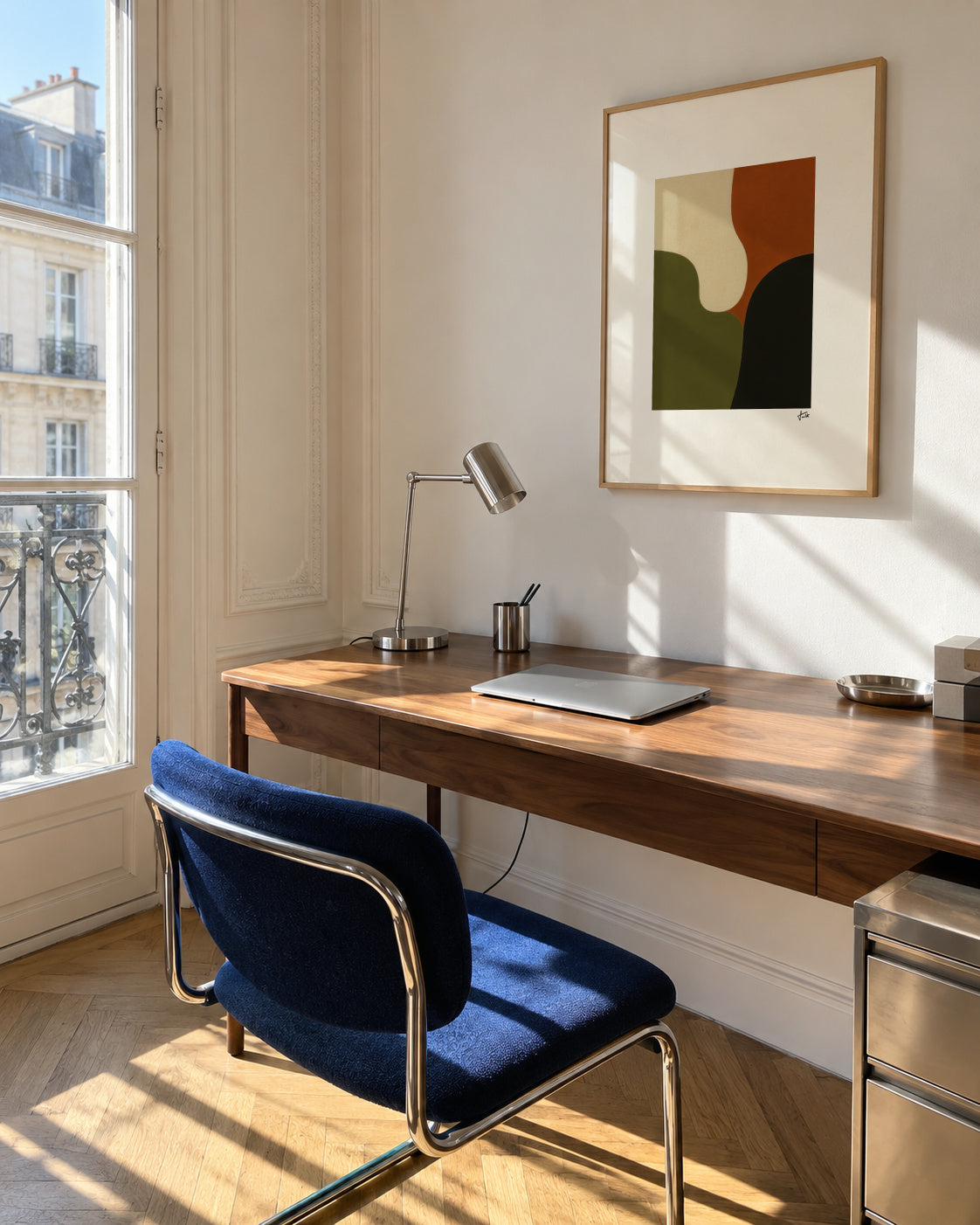 Olive Silence - Framed poster in an interior