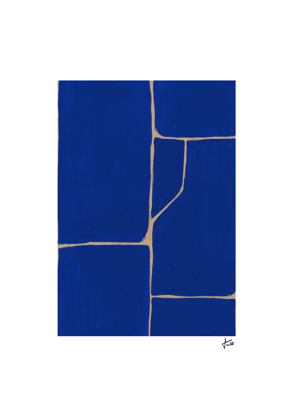 Blue Grid - Unframed art print