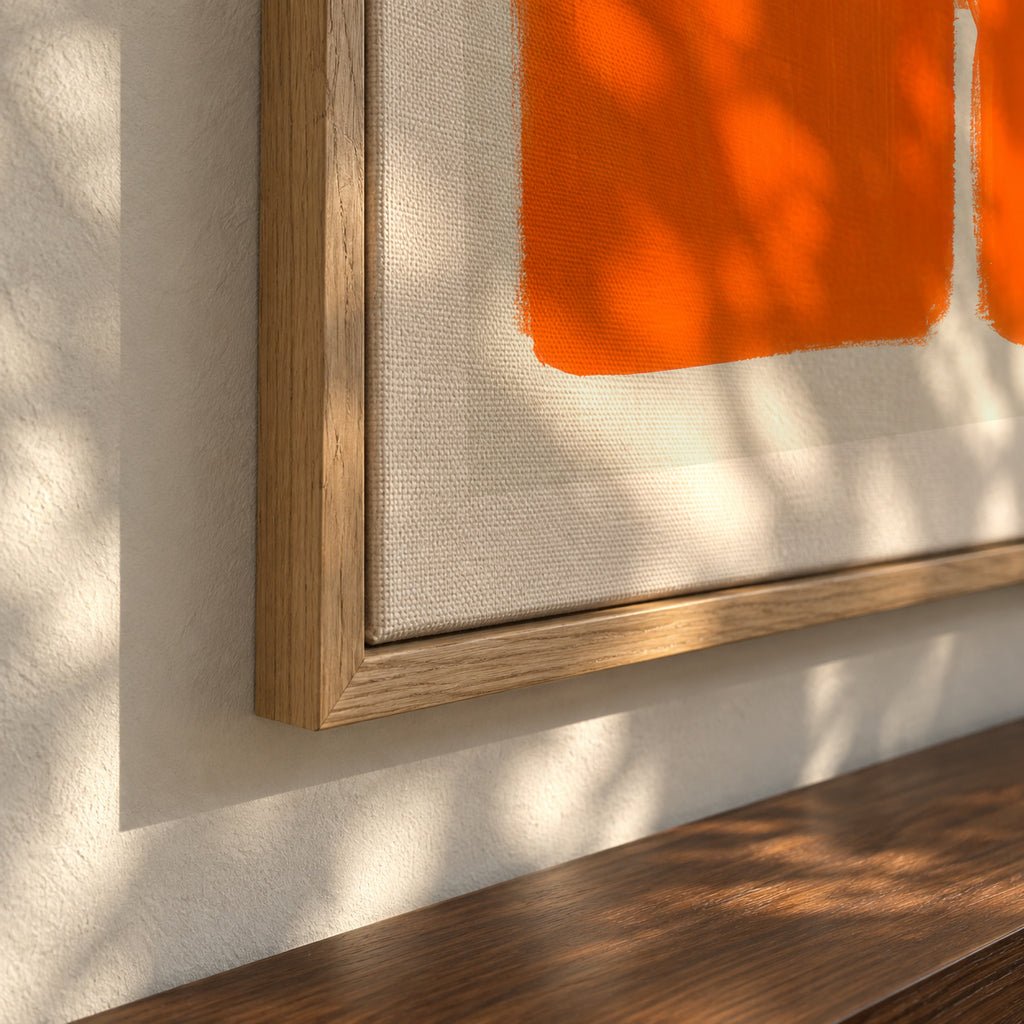 Orange Blocks - Framed canvas detail