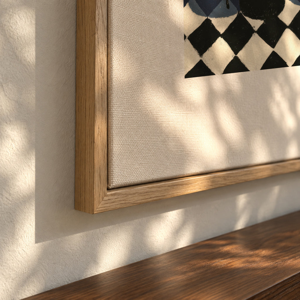 Checkered Cafe - Framed canvas detail