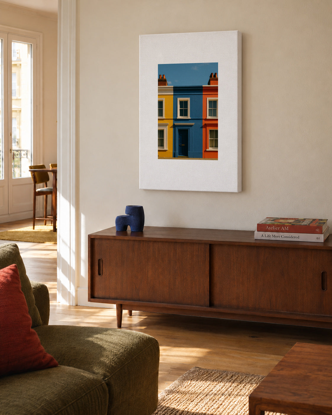 Primary Facade - Unframed canvas in an interior