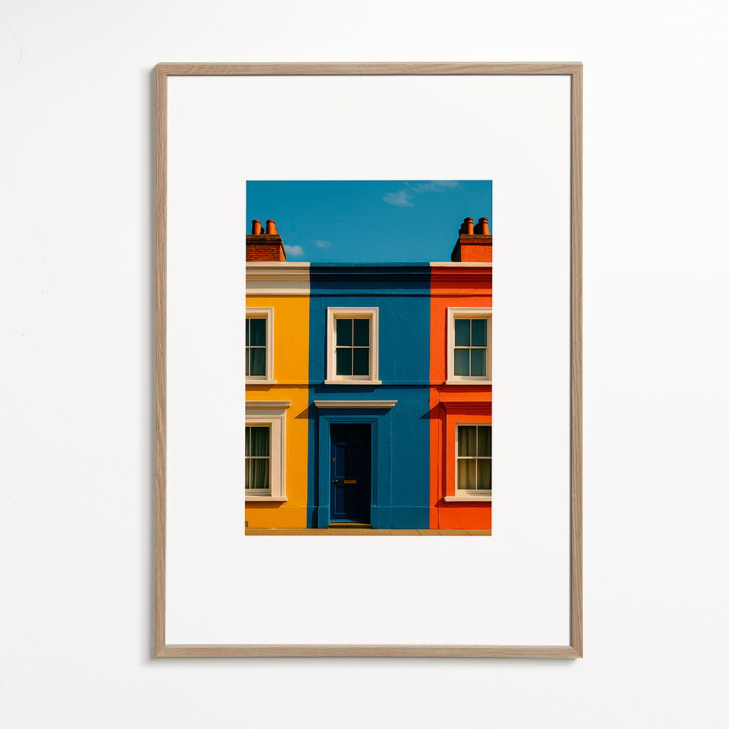 Cuadro de ciudades con fachada a tres colores – Oak Frame