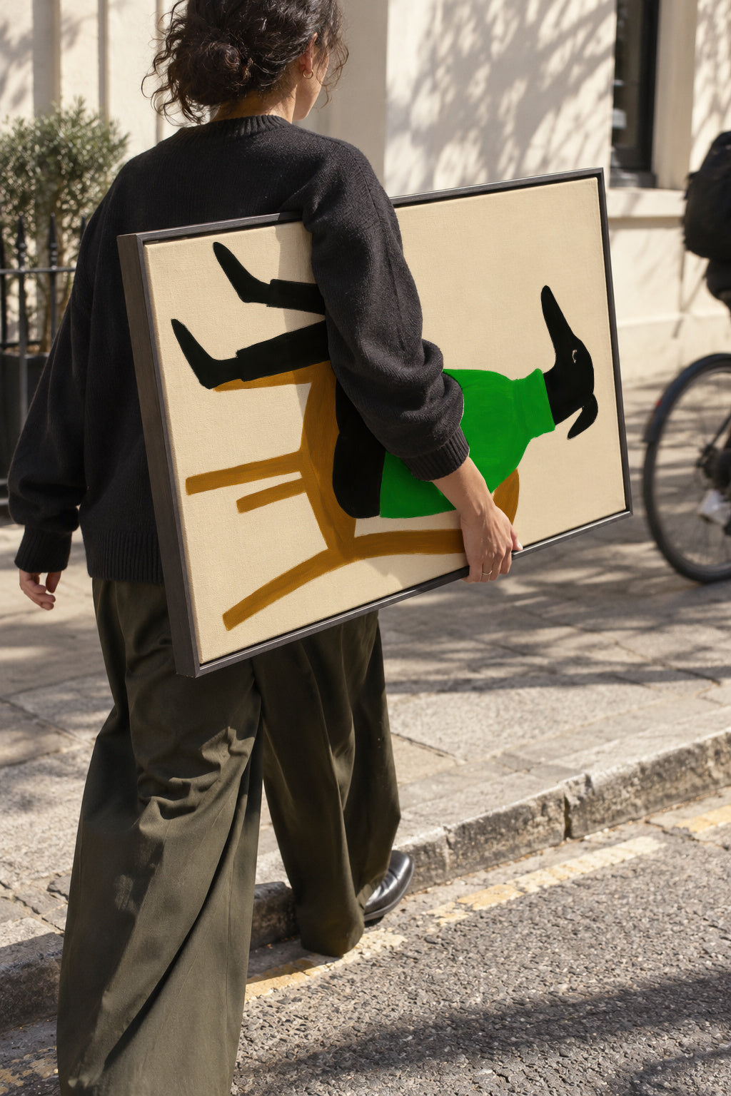 Green Turtleneck - Framed canvas in an interior