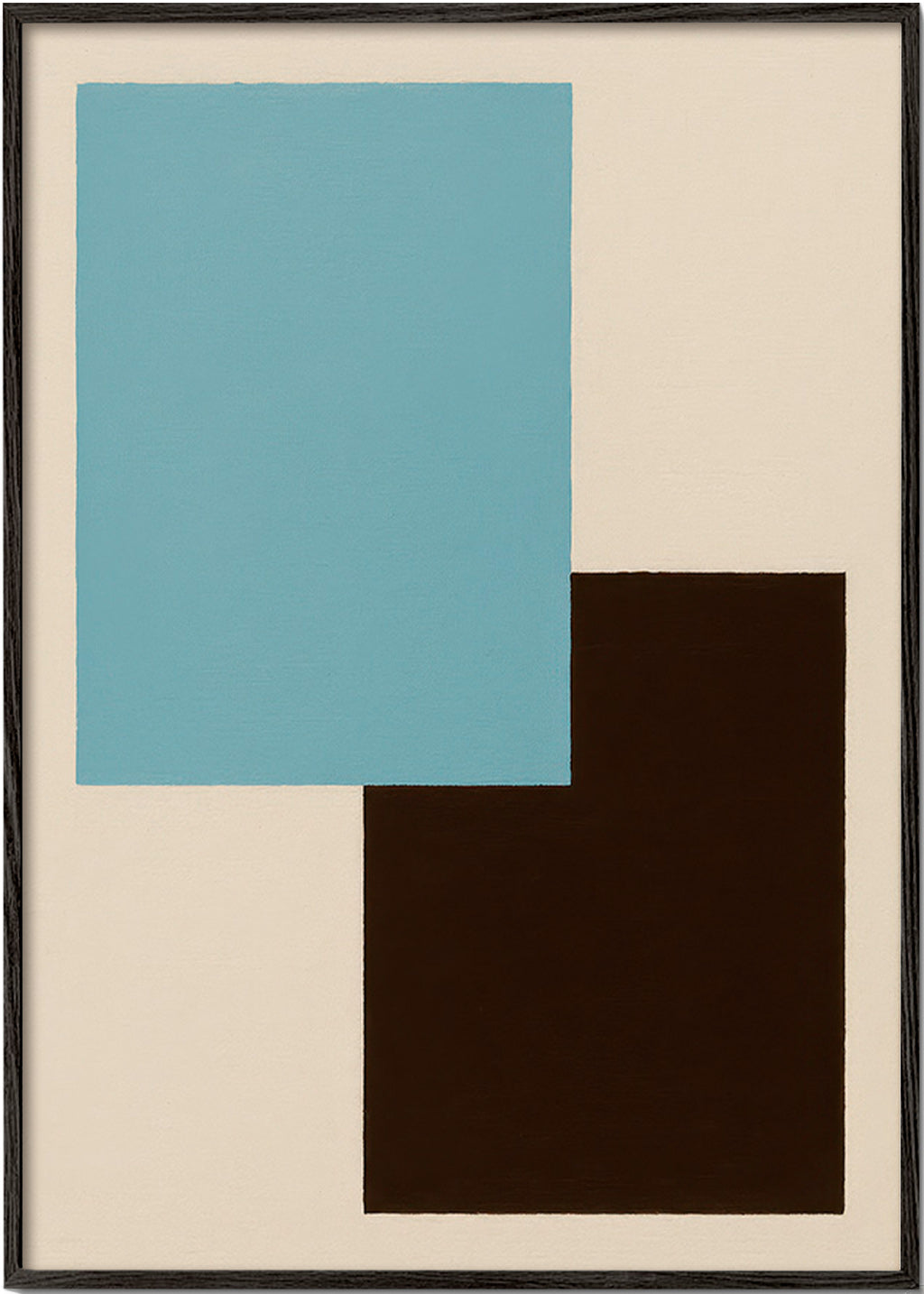 Cuadro geométrico azul y marrón – Black Frame