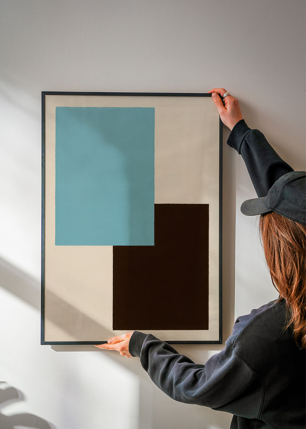 Cuadro geométrico azul y marrón – Product3