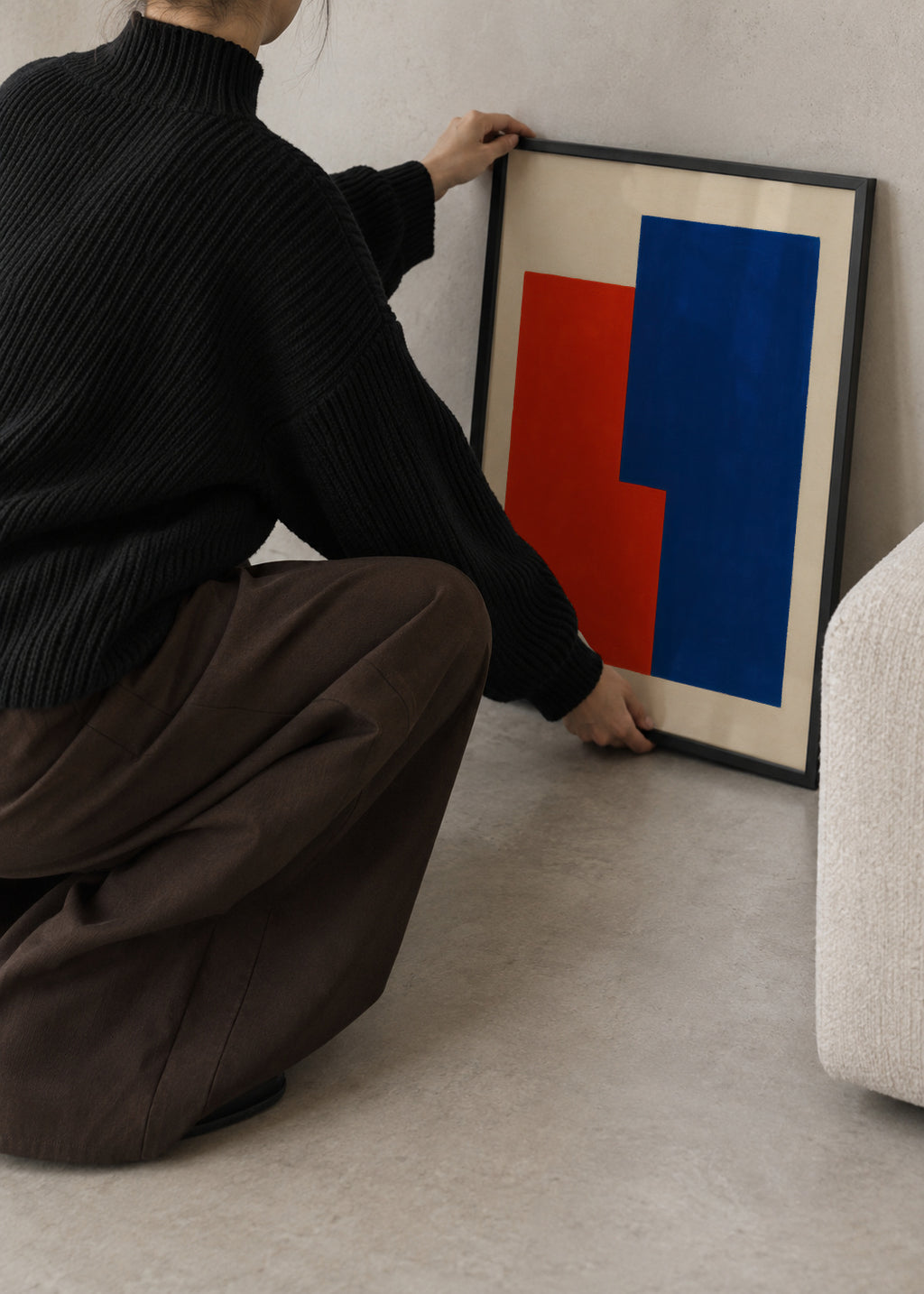 Crimson & Azure I - Framed poster in an interior